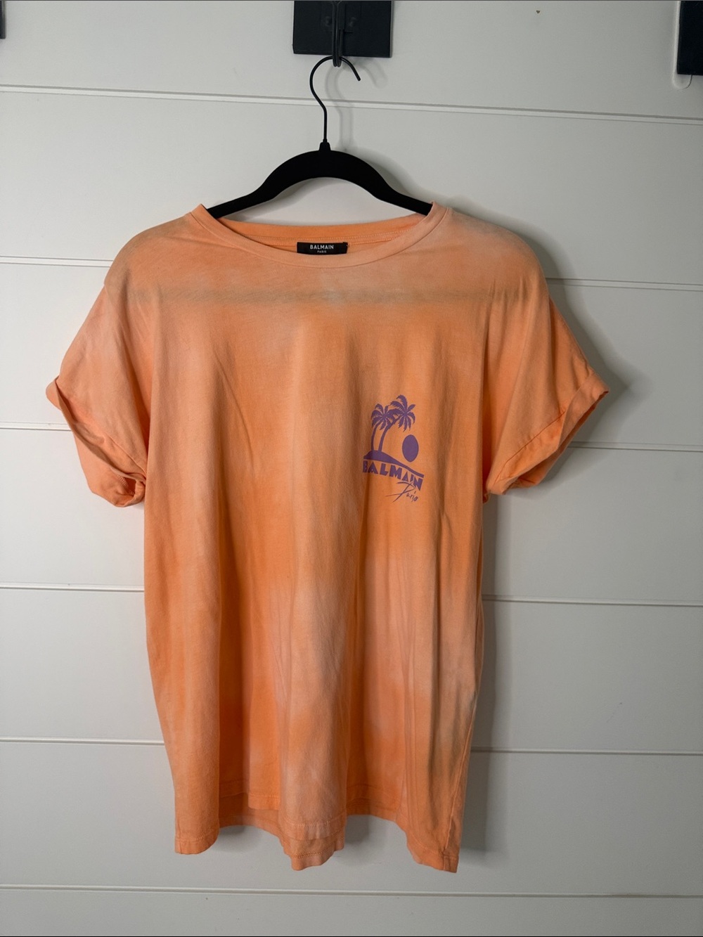 Balmain Orange Tie-Dye Top